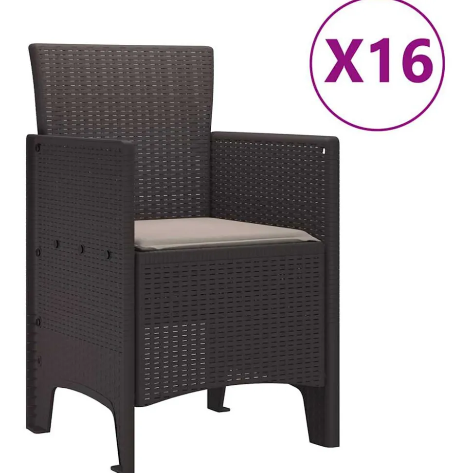VIDAXL - Ensemble de salle à manger pour jardin 17 pcs marron