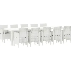 VIDAXL - Ensemble de salle à manger pour jardin avec coussin 11 pcs