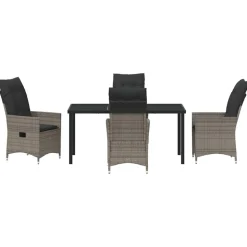 VIDAXL - Ensemble de salle à manger pour jardin 5 pcs gris poly rotin