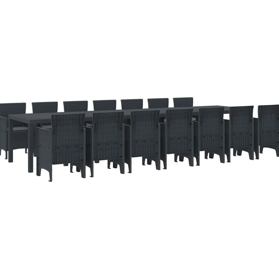 VIDAXL - Ensemble de salle à manger pour jardin 15 pcs anthracite