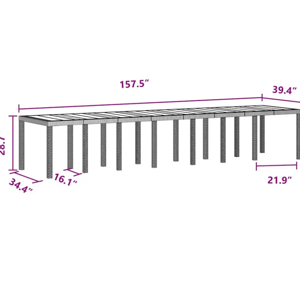VIDAXL - Ensemble de salle à manger pour jardin 15 pcs anthracite