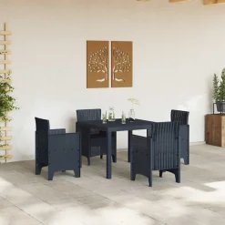 VIDAXL - Ensemble de salle à manger pour jardin 5 pcs anthracite
