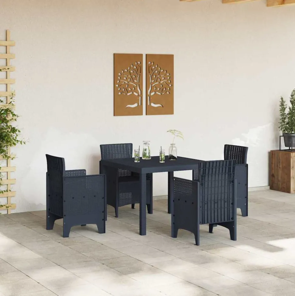 VIDAXL - Ensemble de salle à manger pour jardin 5 pcs anthracite