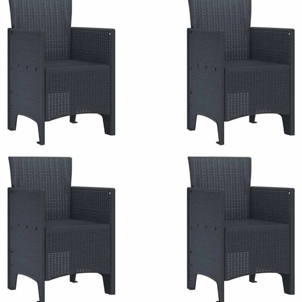 VIDAXL - Ensemble de salle à manger pour jardin 5 pcs anthracite