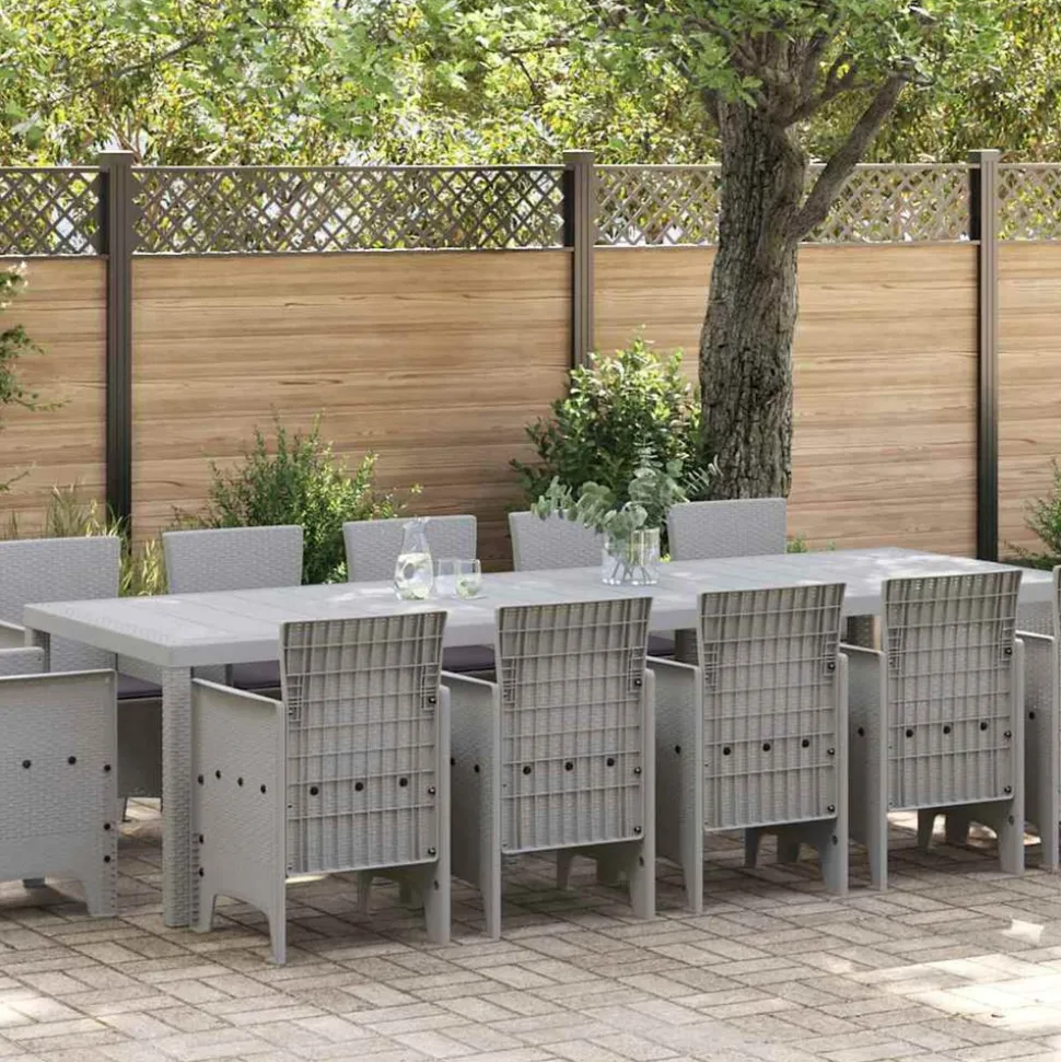 VIDAXL - Ensemble de salle à manger pour jardin gris clair, anthracite