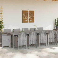 VIDAXL - Ensemble de salle à manger pour jardin gris clair, anthracite