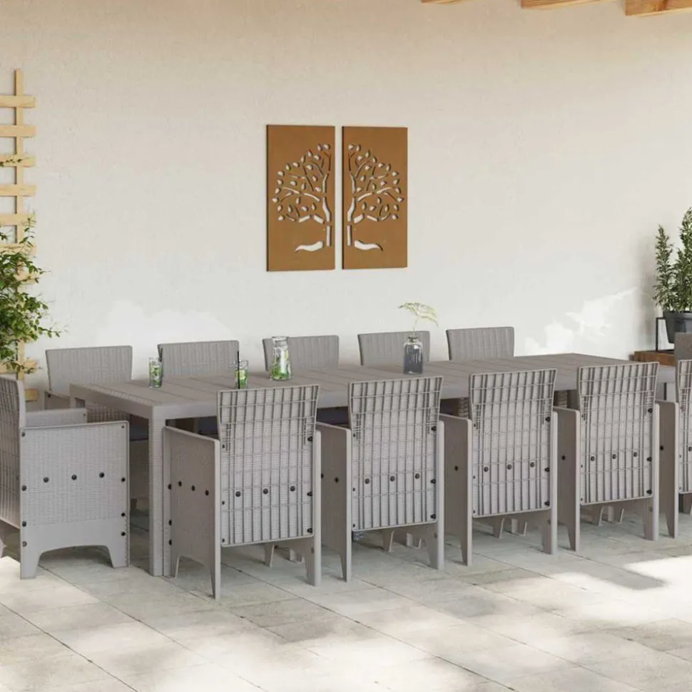 VIDAXL - Ensemble de salle à manger pour jardin gris clair, anthracite