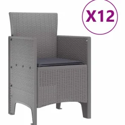 VIDAXL - Ensemble de salle à manger pour jardin gris clair, anthracite