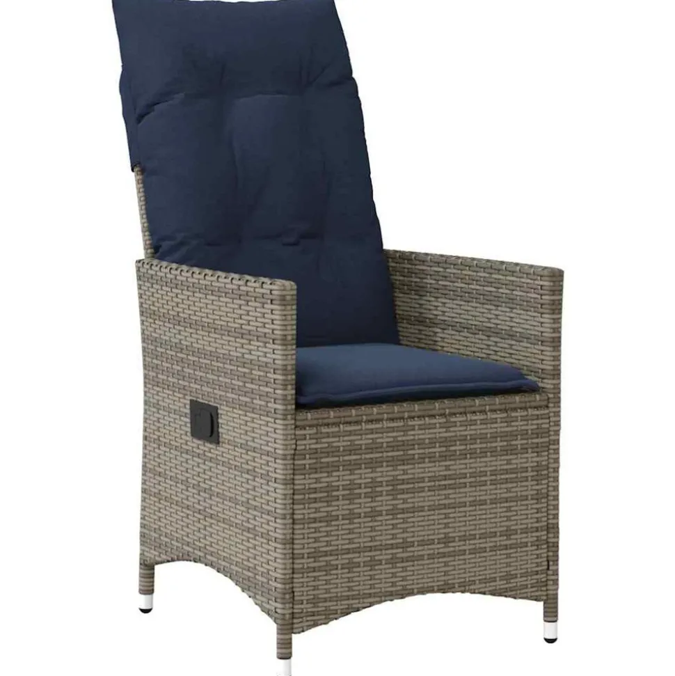 VIDAXL - Ensemble de salle à manger pour jardin 7 pcs gris polyrotin