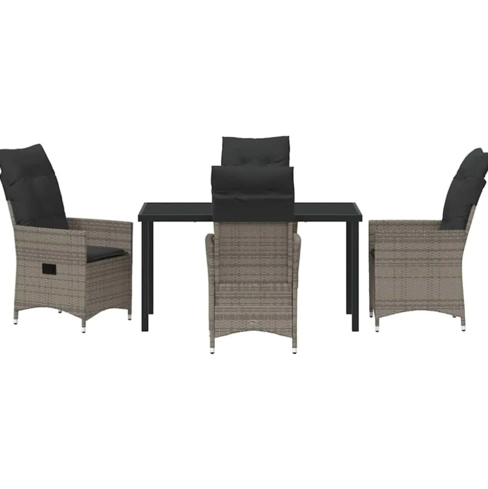 VIDAXL - Ensemble de salle à manger pour jardin 5 pcs gris poly rotin