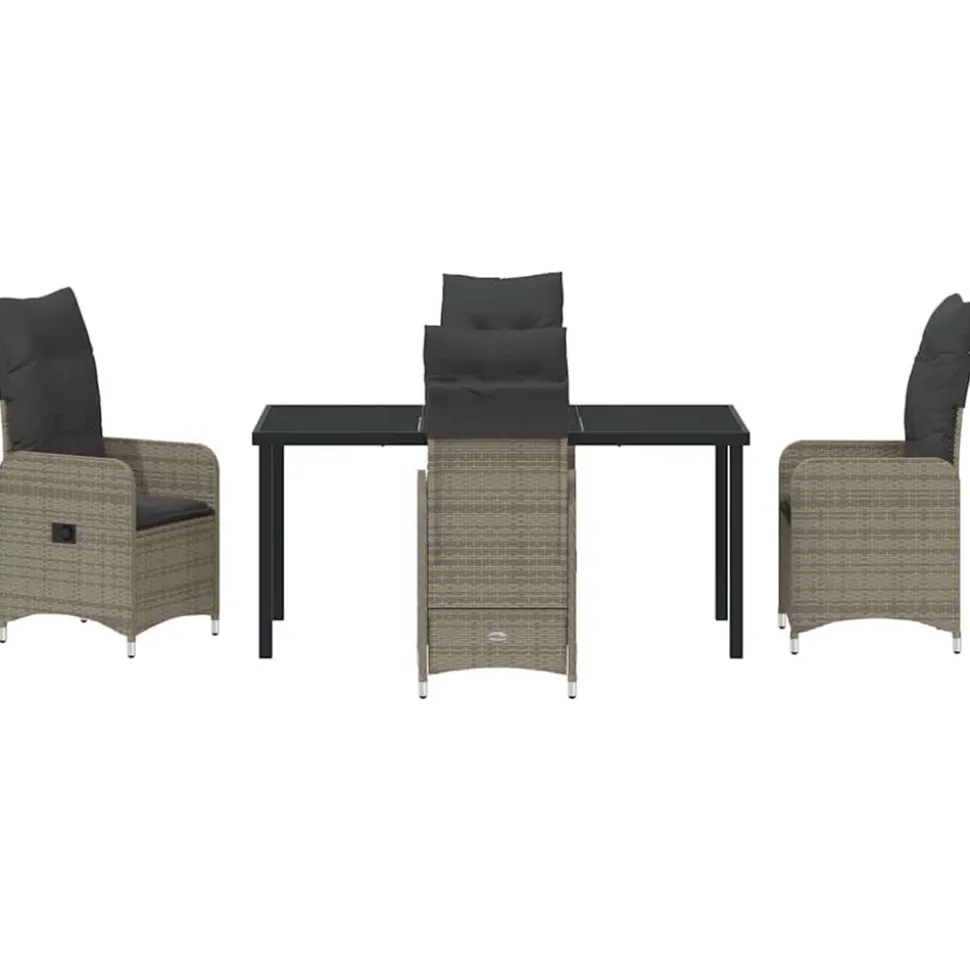 VIDAXL - Ensemble de salle à manger pour jardin 5 pcs gris poly rotin