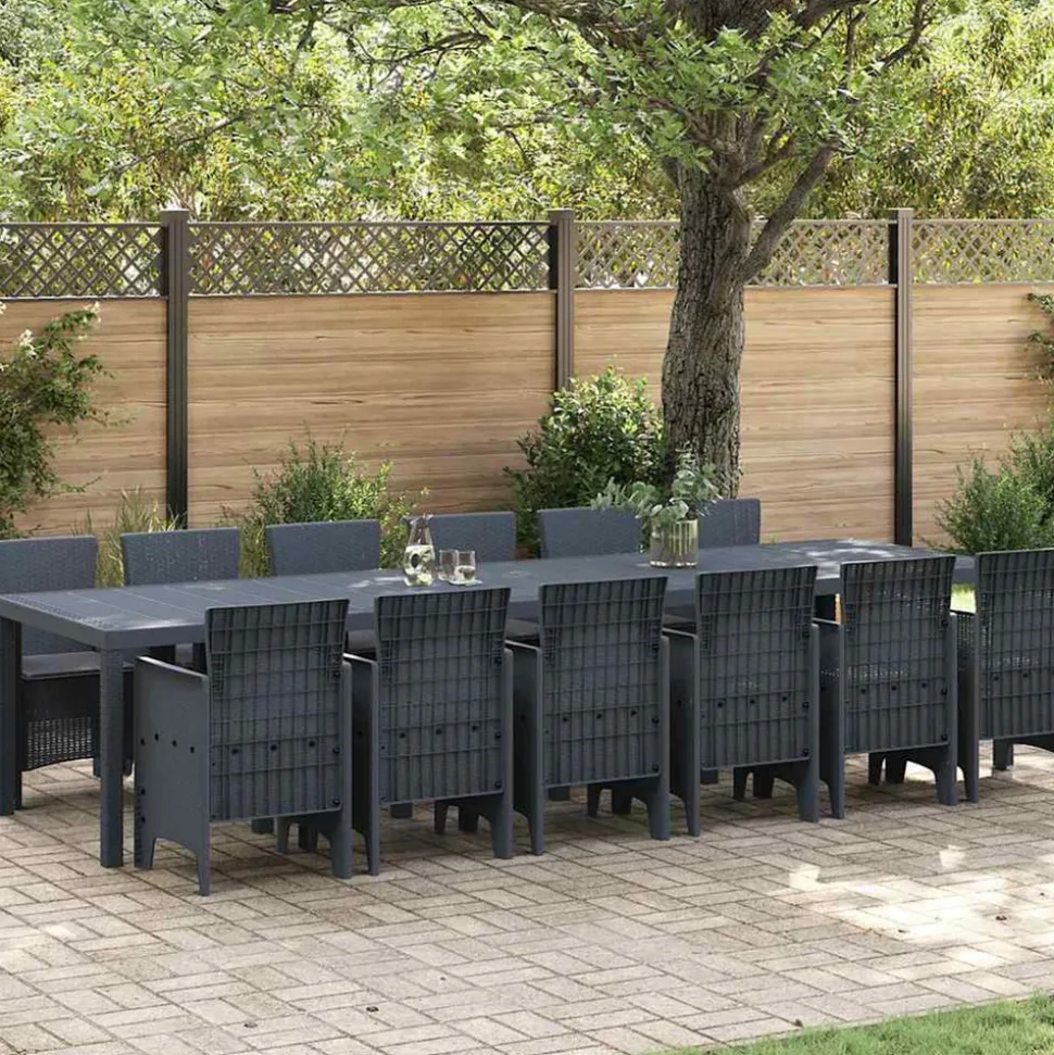 VIDAXL - Ensemble de salle à manger pour jardin 13 pcs anthracite