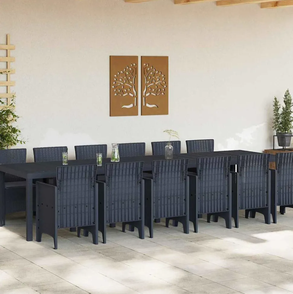VIDAXL - Ensemble de salle à manger pour jardin 13 pcs anthracite