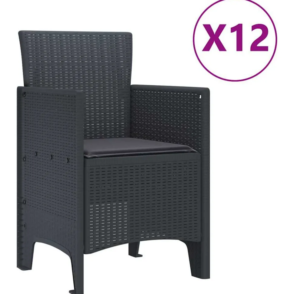 VIDAXL - Ensemble de salle à manger pour jardin 13 pcs anthracite