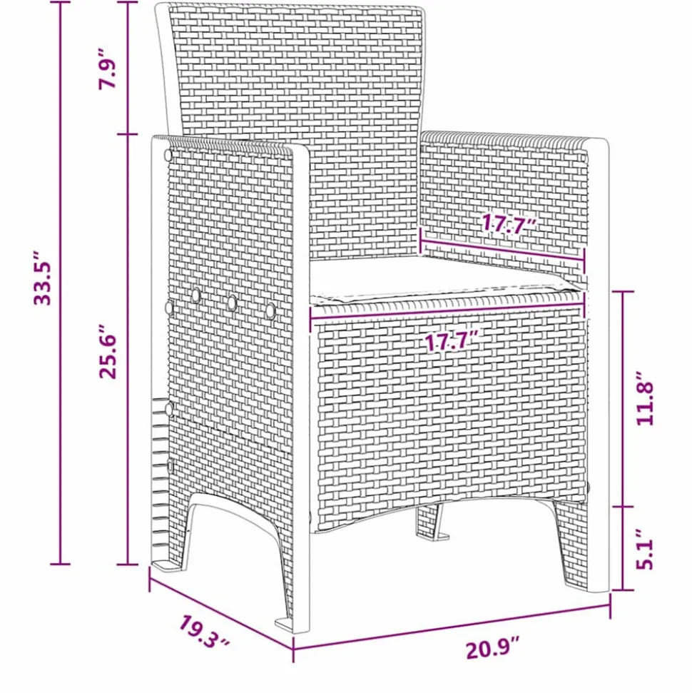 VIDAXL - Ensemble de salle à manger pour jardin 13 pcs anthracite