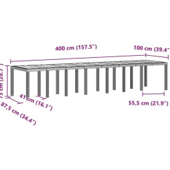 VIDAXL - Ensemble de salle à manger pour jardin 17 pcs gris clair