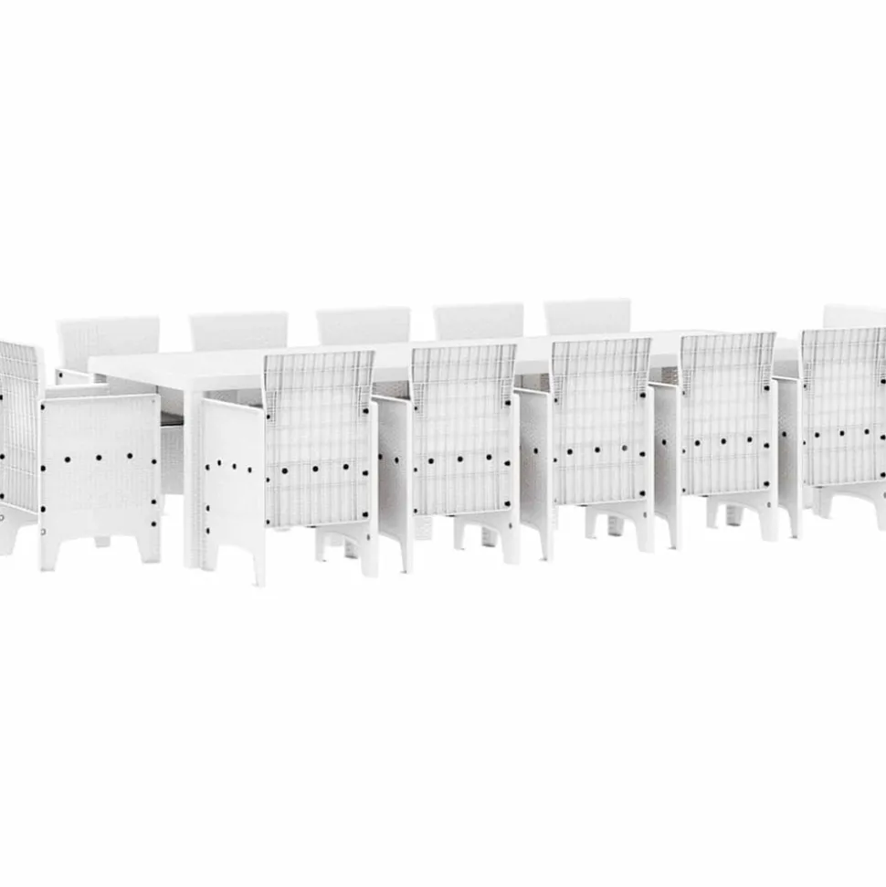 VIDAXL - Ensemble de salle à manger pour jardin 13 pcs blanc