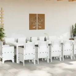 VIDAXL - Ensemble de salle à manger pour jardin 13 pcs blanc