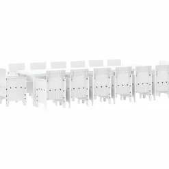 VIDAXL - Ensemble de salle à manger pour jardin 15 pcs blanc rattan polt
