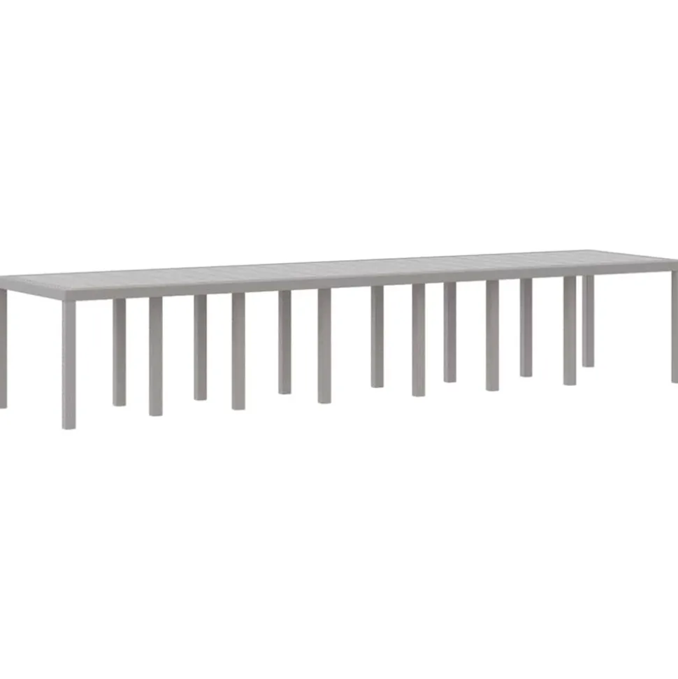 VIDAXL - Ensemble de salle à manger pour jardin 15 pcs gris clair
