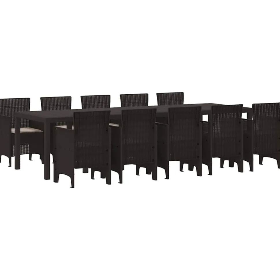 VIDAXL - Ensemble de salle à manger pour jardin 11 pcs marron et taupe