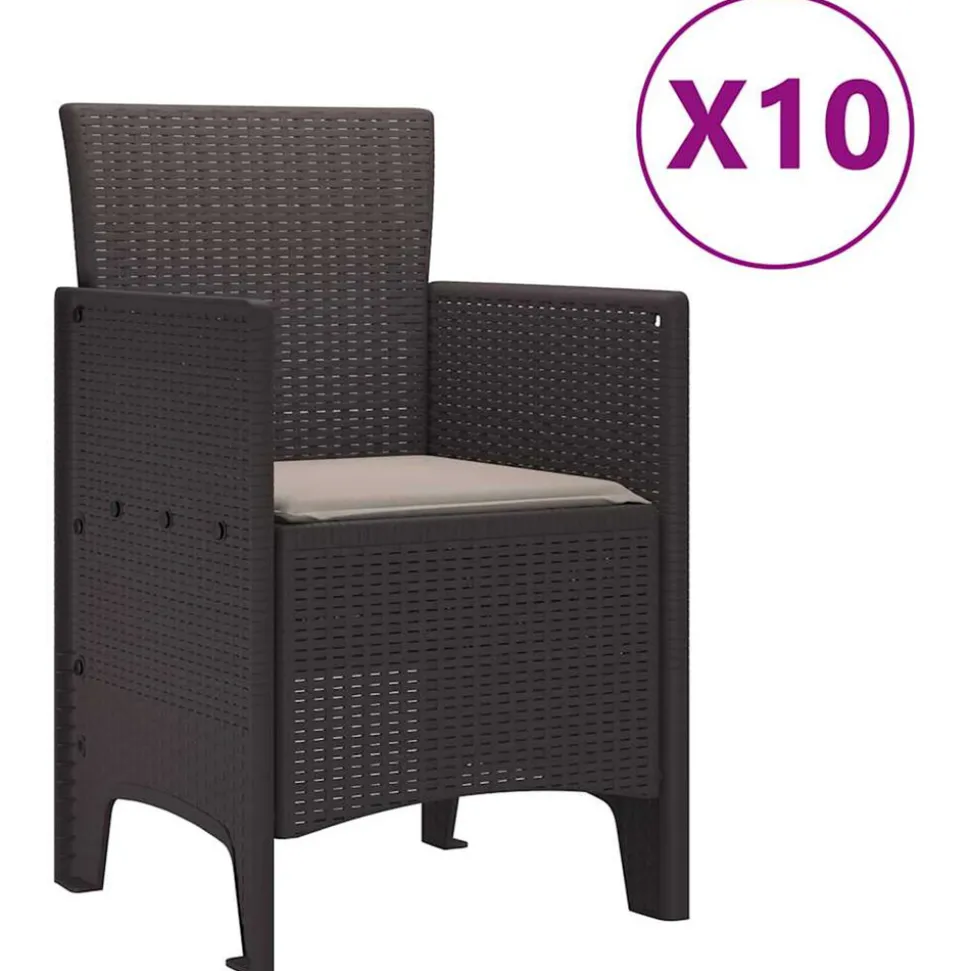 VIDAXL - Ensemble de salle à manger pour jardin 11 pcs marron et taupe