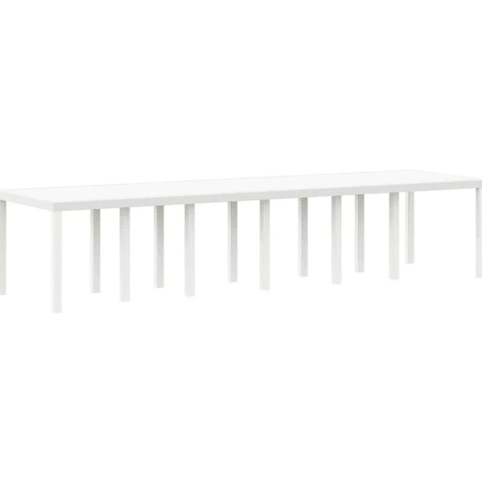 VIDAXL - Ensemble de salle à manger pour jardin 13 pcs blanc rattan polt