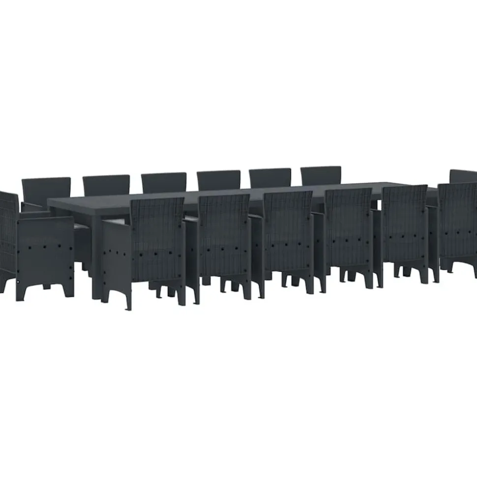 VIDAXL - Ensemble de salle à manger pour jardin 15 pcs anthracite