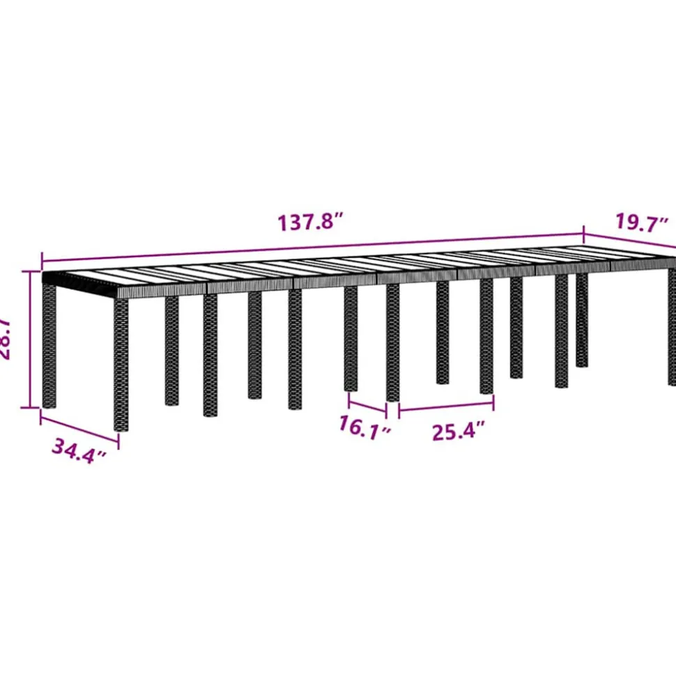 VIDAXL - Ensemble de salle à manger pour jardin 15 pcs anthracite