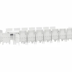 VIDAXL - Ensemble de salle à manger pour jardin 17 pcs blanc rattan polt