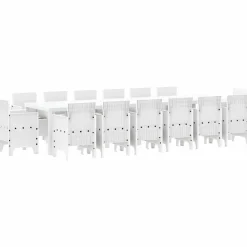 VIDAXL - Ensemble de salle à manger pour jardin 15 pcs blanc rattan polt