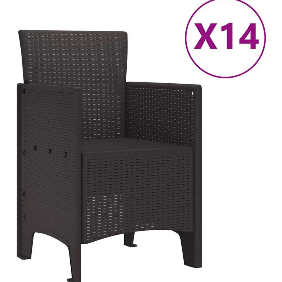 VIDAXL - Ensemble de salle à manger pour jardin 15 pcs marron