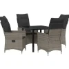 VIDAXL - Ensemble de salle à manger pour jardin 5 pcs gris poly rotin