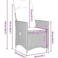 VIDAXL - Ensemble de salle à manger pour jardin 5 pcs gris poly rotin