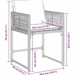 VIDAXL - Ensemble de salle à manger pour jardin 5 pcs marron polyrotin