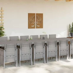 VIDAXL - Ensemble de salle à manger pour jardin 15 pcs gris clair