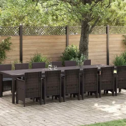 VIDAXL - Ensemble de salle à manger pour jardin 13 pcs marron