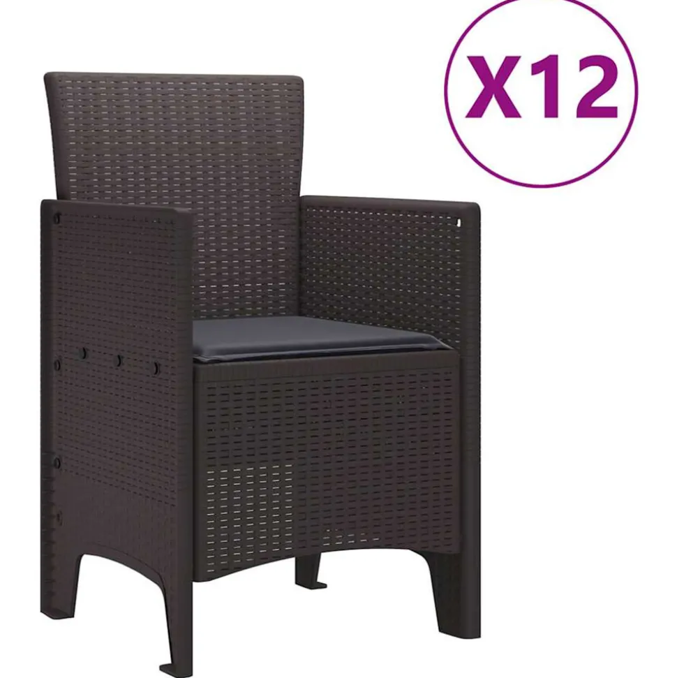 VIDAXL - Ensemble de salle à manger pour jardin 13 pcs marron
