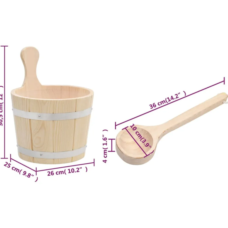 VIDAXL - Ensemble de seau et louche pour sauna bois massif de pin