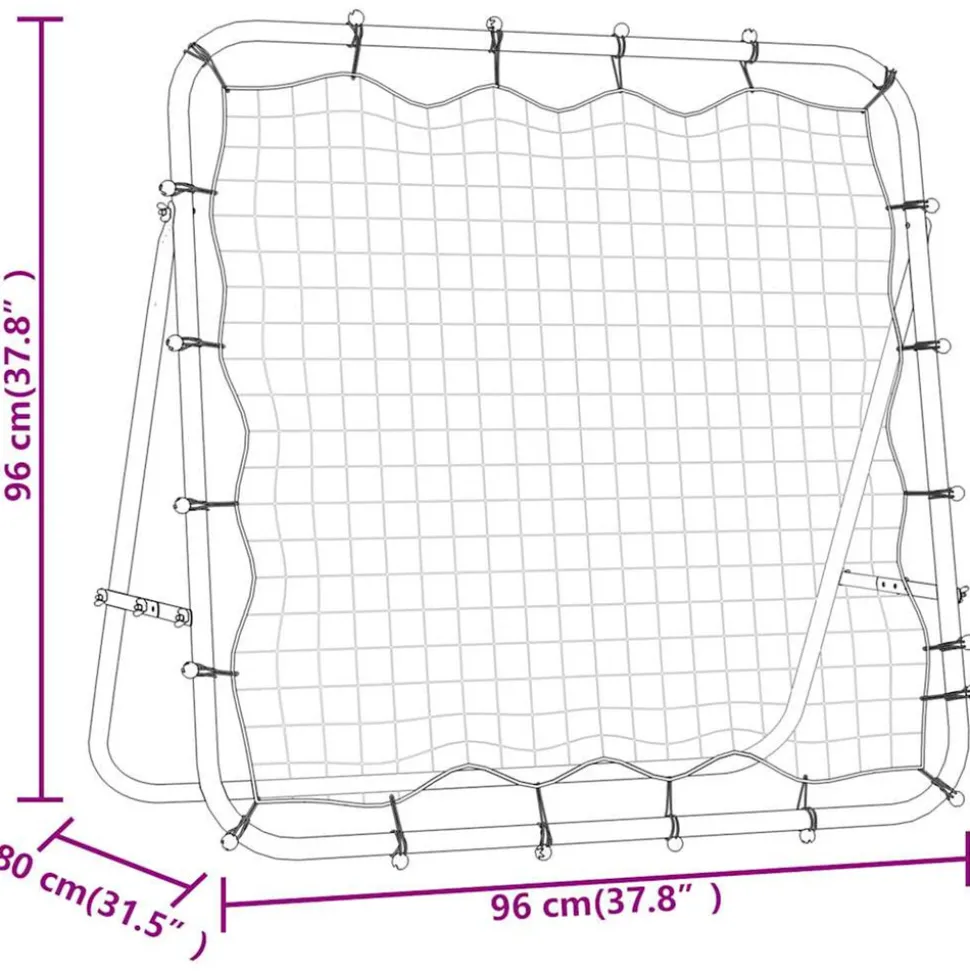VIDAXL - Filet de rebond de football réglable 96x80x96 cm acier et pe