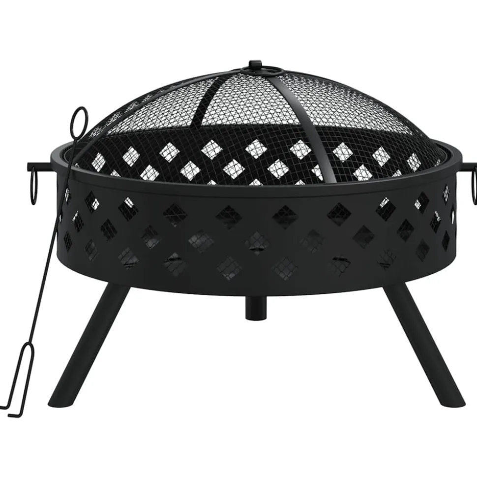 VIDAXL - Foyer avec tisonnier 58 cm xxl acier