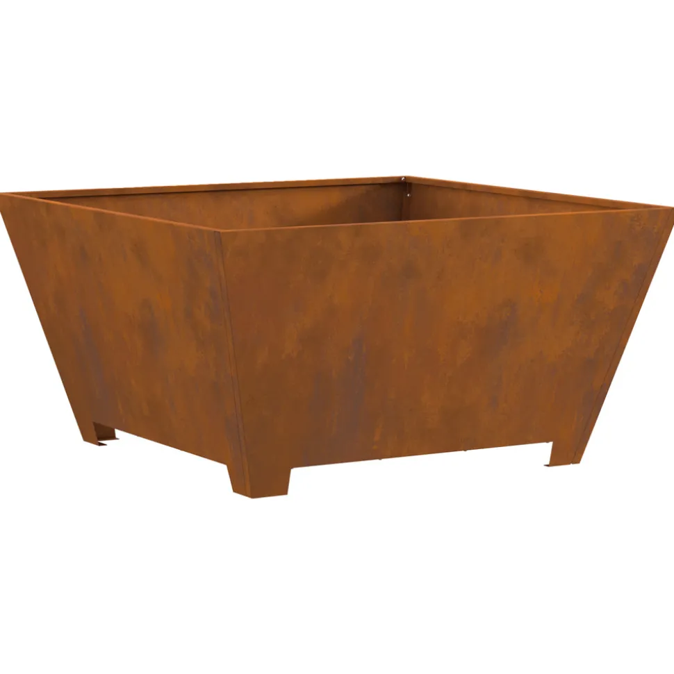 VIDAXL - Foyer carré 80x80x40 cm en acier weathering