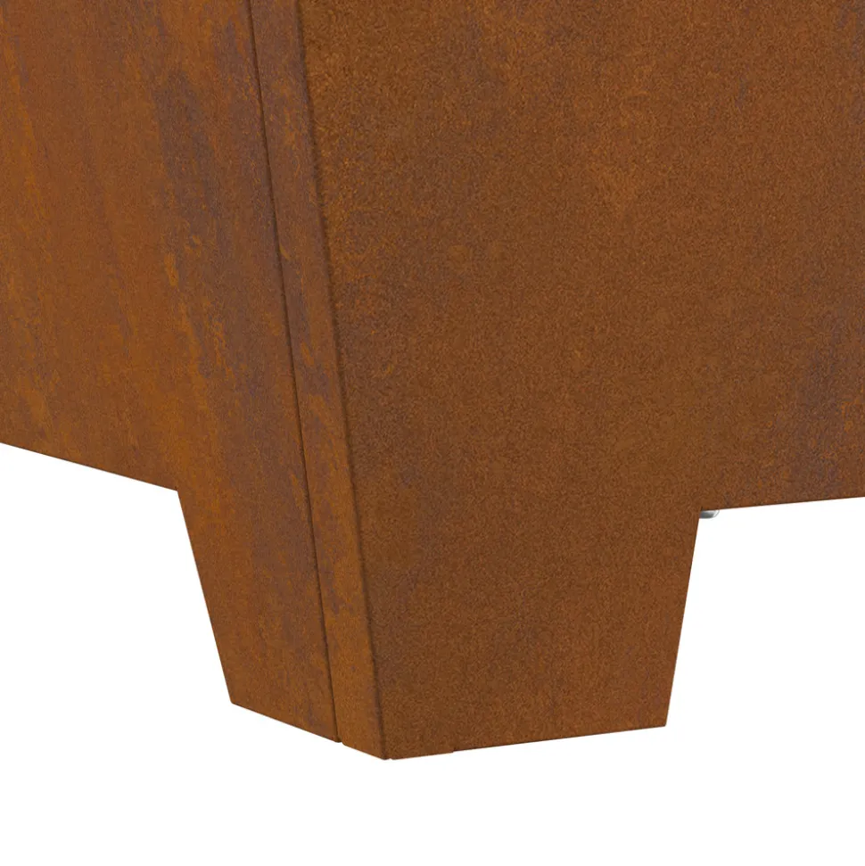 VIDAXL - Foyer carré 80x80x40 cm en acier weathering