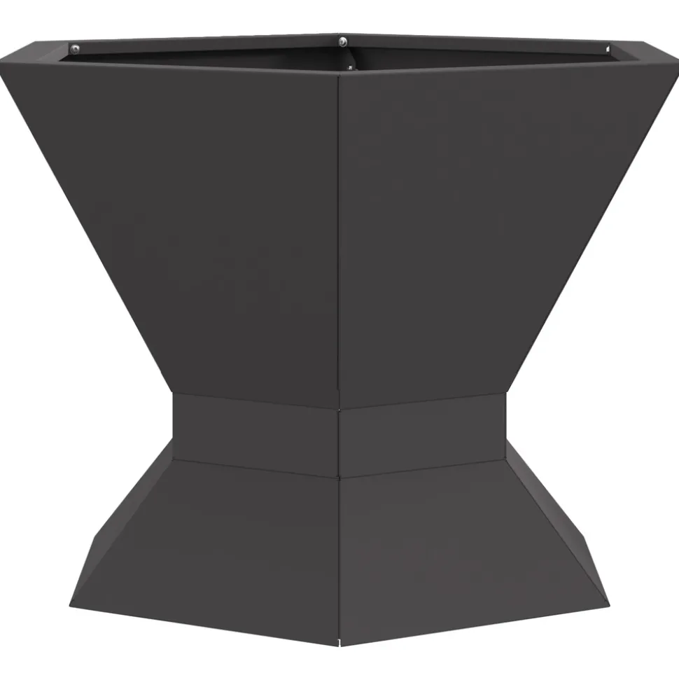 VIDAXL - Foyer hexagonal noir 50x50x40 cm acier