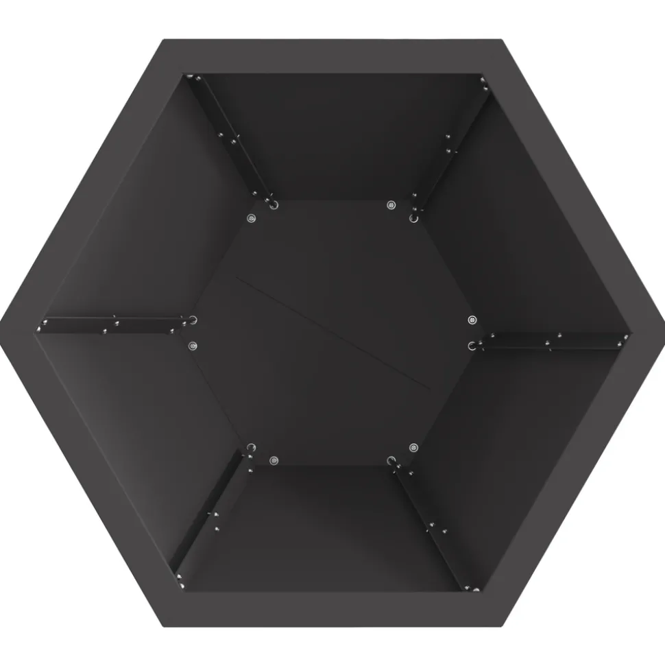 VIDAXL - Foyer hexagonal noir 50x50x40 cm acier