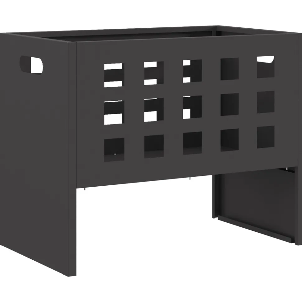 VIDAXL - Foyer rectangulaire noir 50x30x40 cm acier