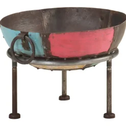 VIDAXL - Foyer rustique coloré ø 40 cm fer