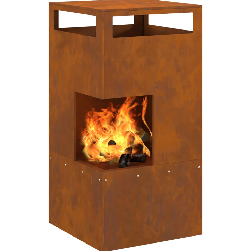 VIDAXL - Foyer 50x50x100 cm en acier résistant aux intempéries