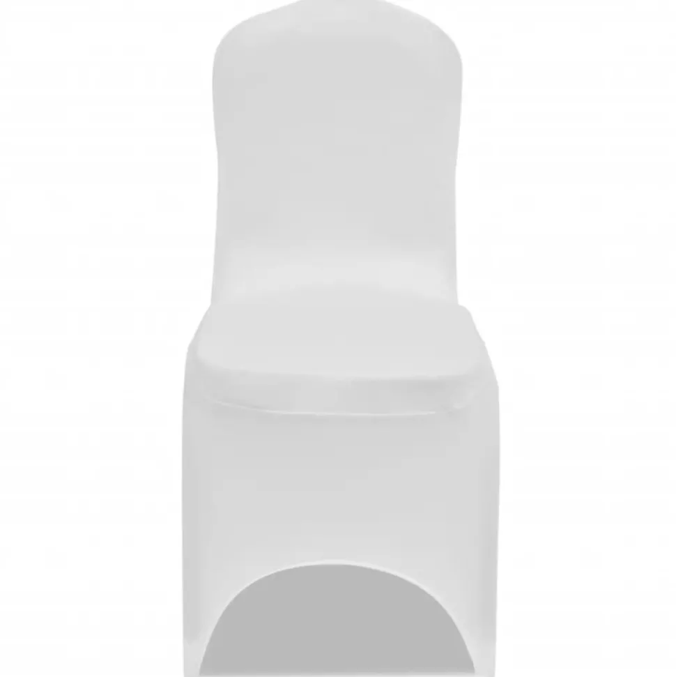 VIDAXL - Housse blanche extensible pour chaise 6 pièces