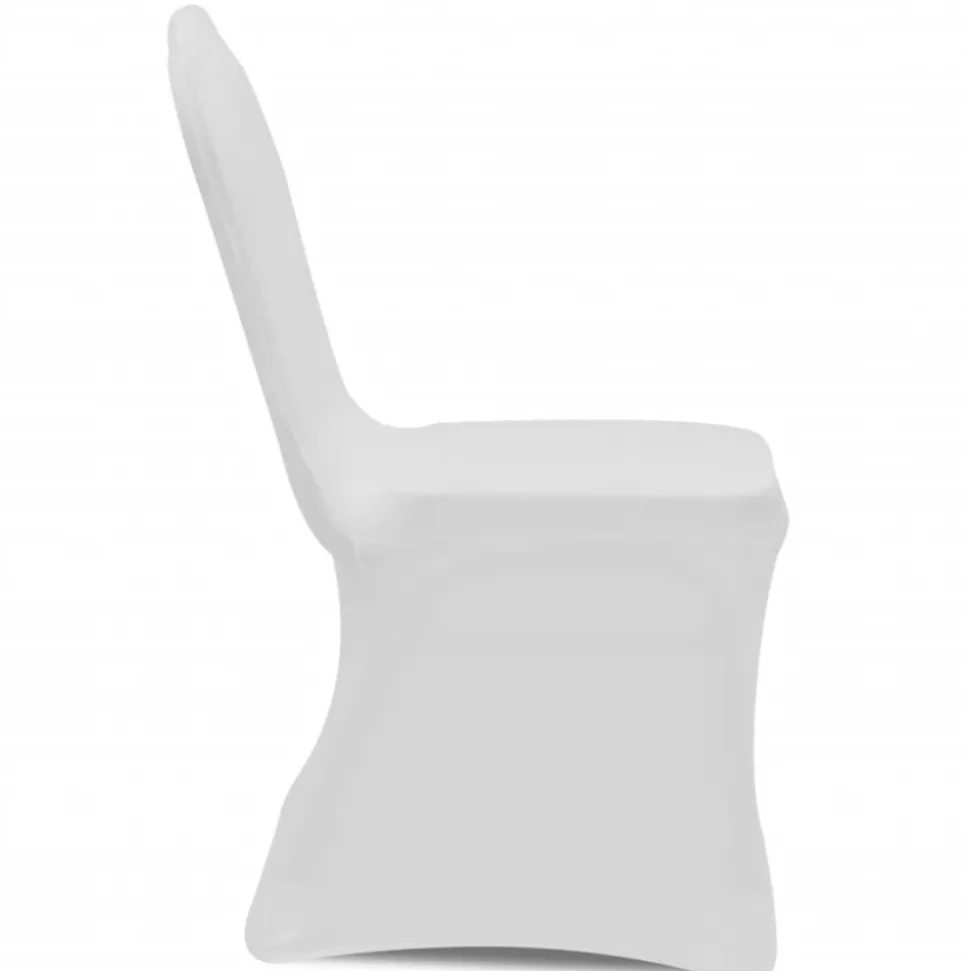 VIDAXL - Housse blanche extensible pour chaise 6 pièces